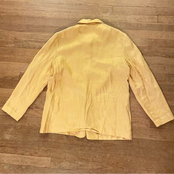 Larry Levine Sport yellow button down coat jacket size 14 b26 - Picture 4 of 4